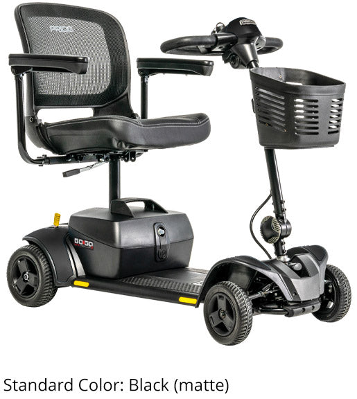 Pride Go-Go Elite Traveller 2 4-wheel travel mobility scooter in matte black